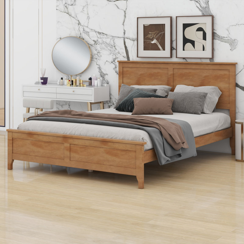Structure de lit plateforme simple en bois avec lattes stables, aucun sommier requis, Dérive en mer