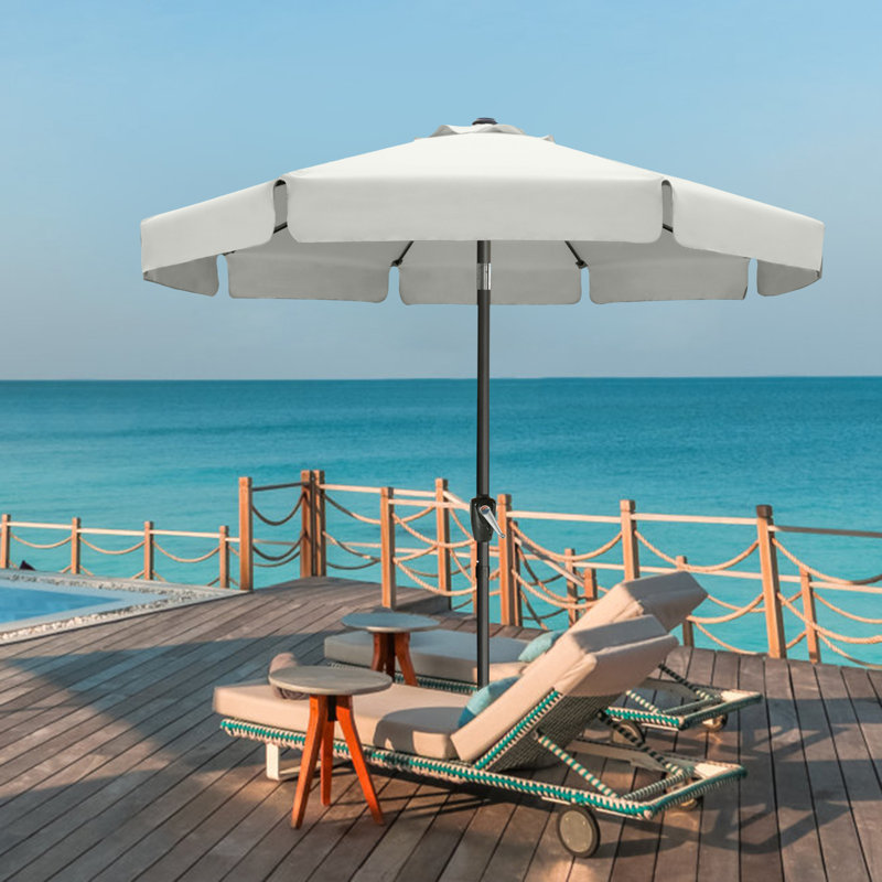 Parasol de marché 9 pi Hobert, Beige clair, H 96,4 po x l 118 po x P 118 po