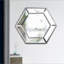 Miroir mural hexagonal 20 po x 18 po avec design contemporain en verre, miroir décoratif pour le salon, l'entrée, la chambre à coucher
