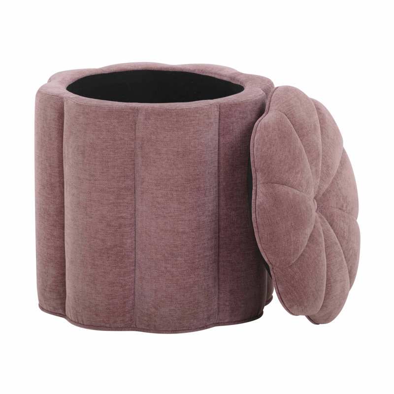 Fleur Mauve Storage Ottoman, Pink