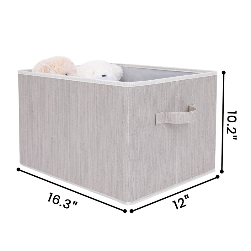 Fabric Box Set with Handles, Gray