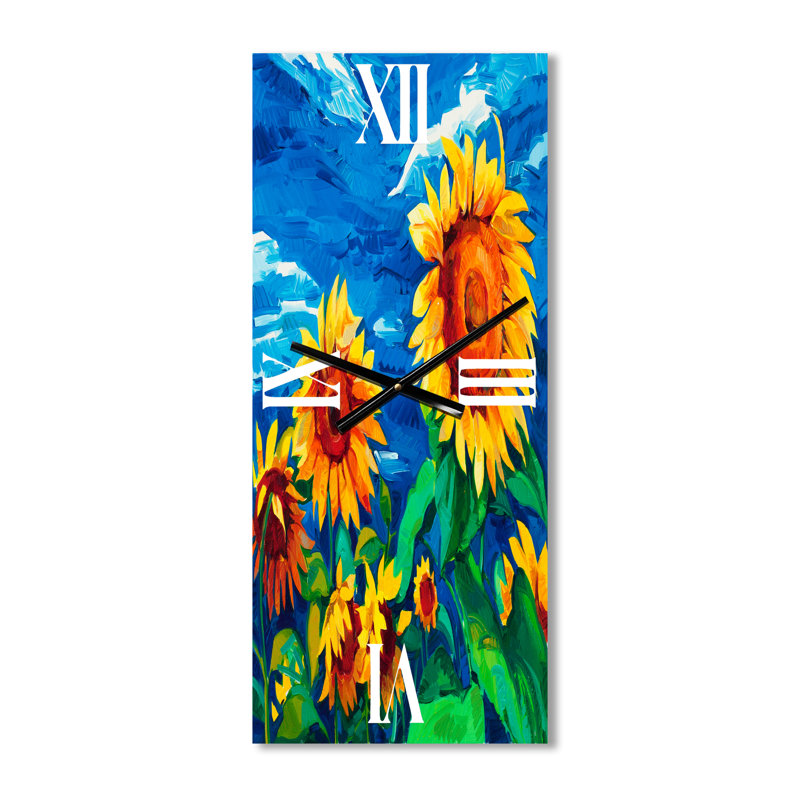 Horloge murale deux tournesols sous un ciel, Petit