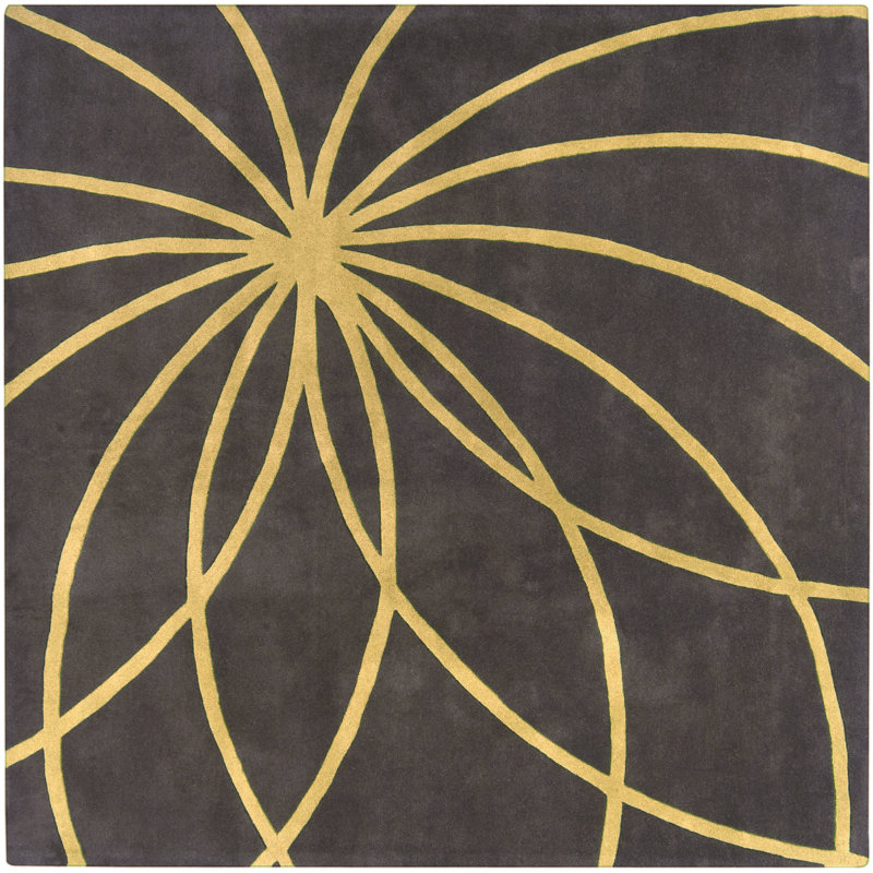 Wool Abstract Indoor Rug, Square 9'9"