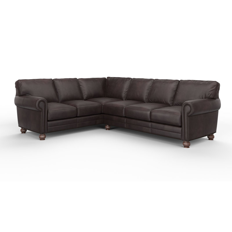 Montana 3x2 Upholstered Sectional, Right, Cetus Java Genuine Leather