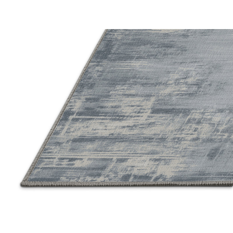 Machine Washable Abstract Gray Area Rug, Rectangle 2' x 3'