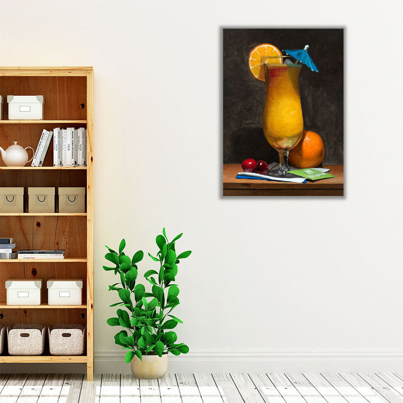 «Beachside Cocktail Bliss», reproduction d'art sur toile, H 16 po x l 12 po
