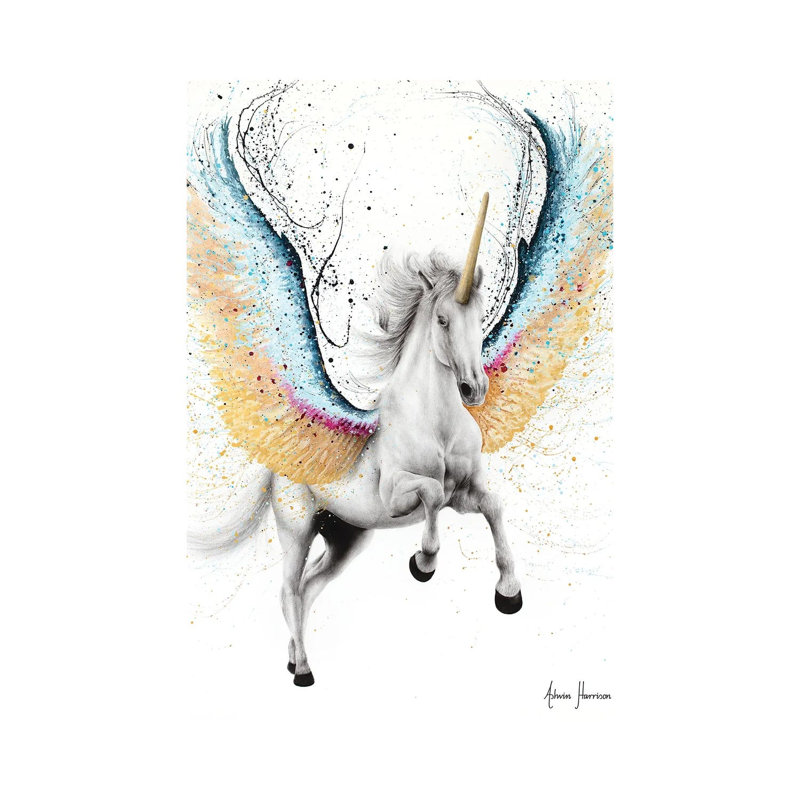 Whimsical Unicorn by Ashvin Harrison - Print on Canvas, Wrapped Canvas, 101.6 cm H x 66.04 cm W x 1.91 cm D