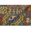 Tapis gris / bleu en laine tissé à la main à motif tribal / géométrique / sud-ouest de couleur cépage Cedorah