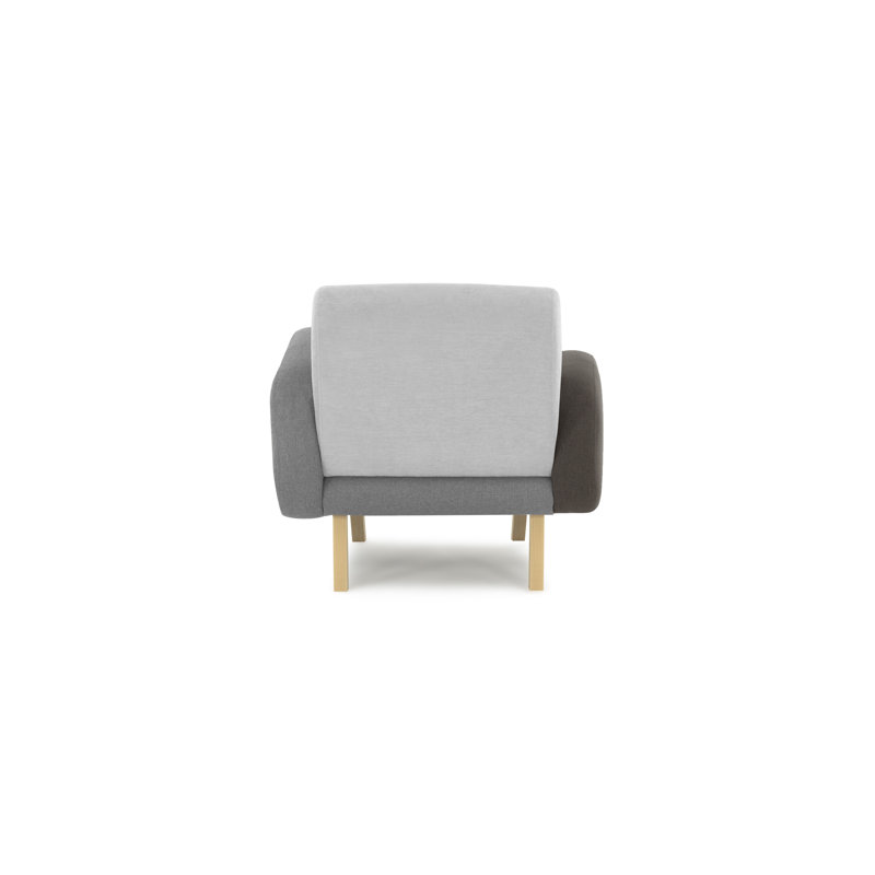 Barksdale Velvet Armchair, Grey/Dark Grey