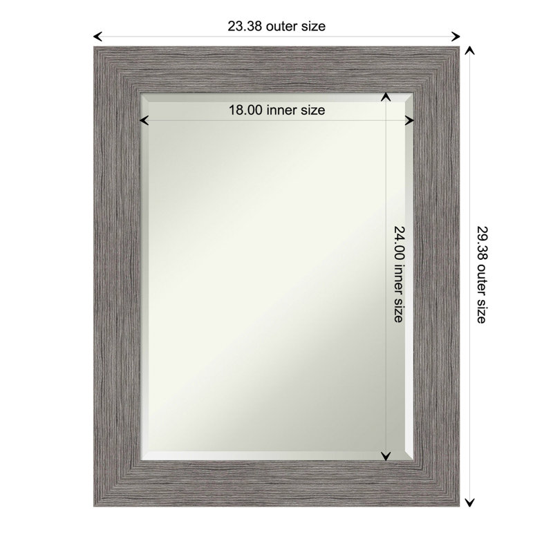 Eliakim Flat Wall Mirror, 29.38" x 23.38"