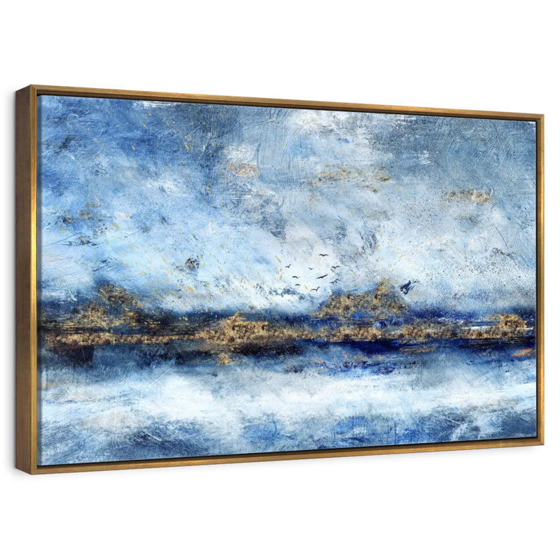 Paysage Clota, 46 po x 31 po, Cadre flottant doré