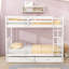 Lit simple superposé simple avec tiroirs de rangement et échelle-629192531