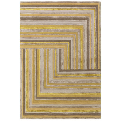 Corel Rectangle Geometric Wool Hand Tufted Dhurrie Area Rug