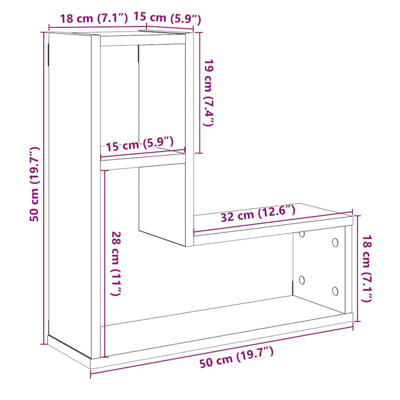 Glody 5 Piece Accent Shelf, Old Wood