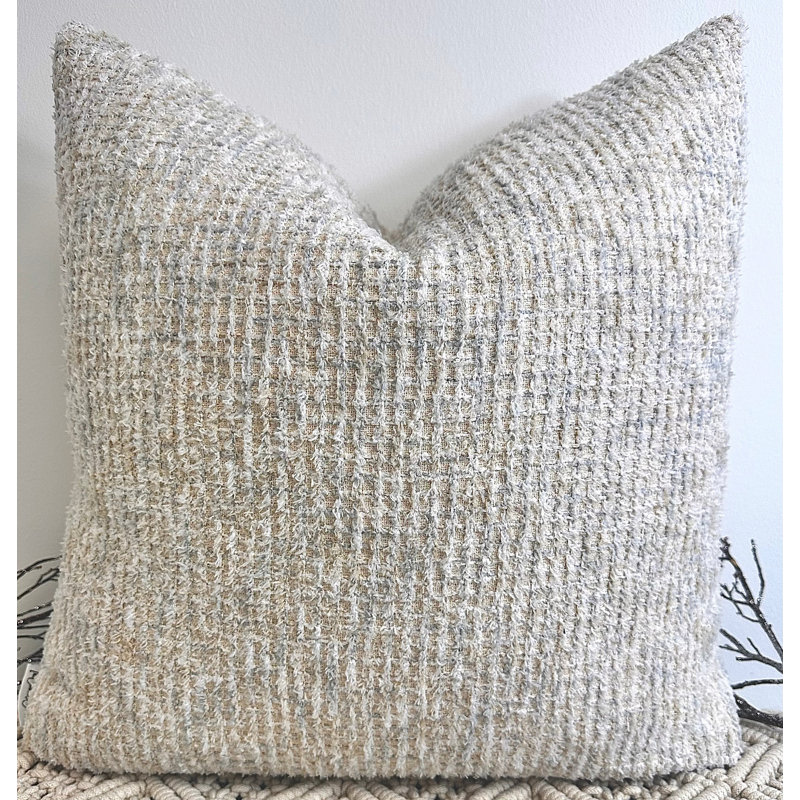 Abstract Beige Square Throw Pillow Cover