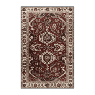 Machine Washable Persian Black Area Rug