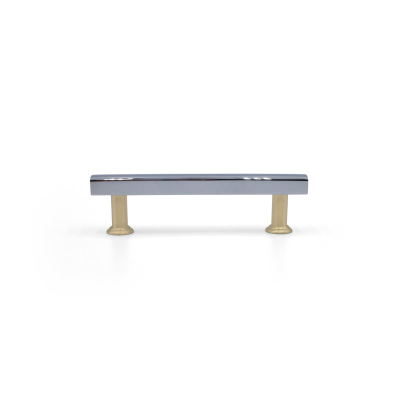 Mod Two Tone Bar / Handle Pull, Polished Chrome/Satin Brass, 5"