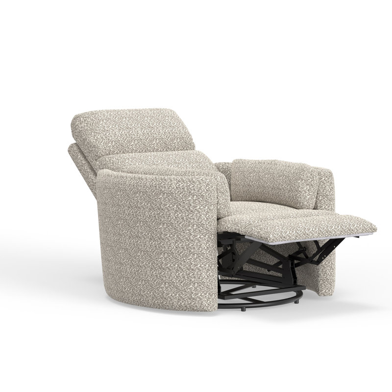 Power Swivel Glider Rocker Recliner, Tatum River Rock Beige Boucle