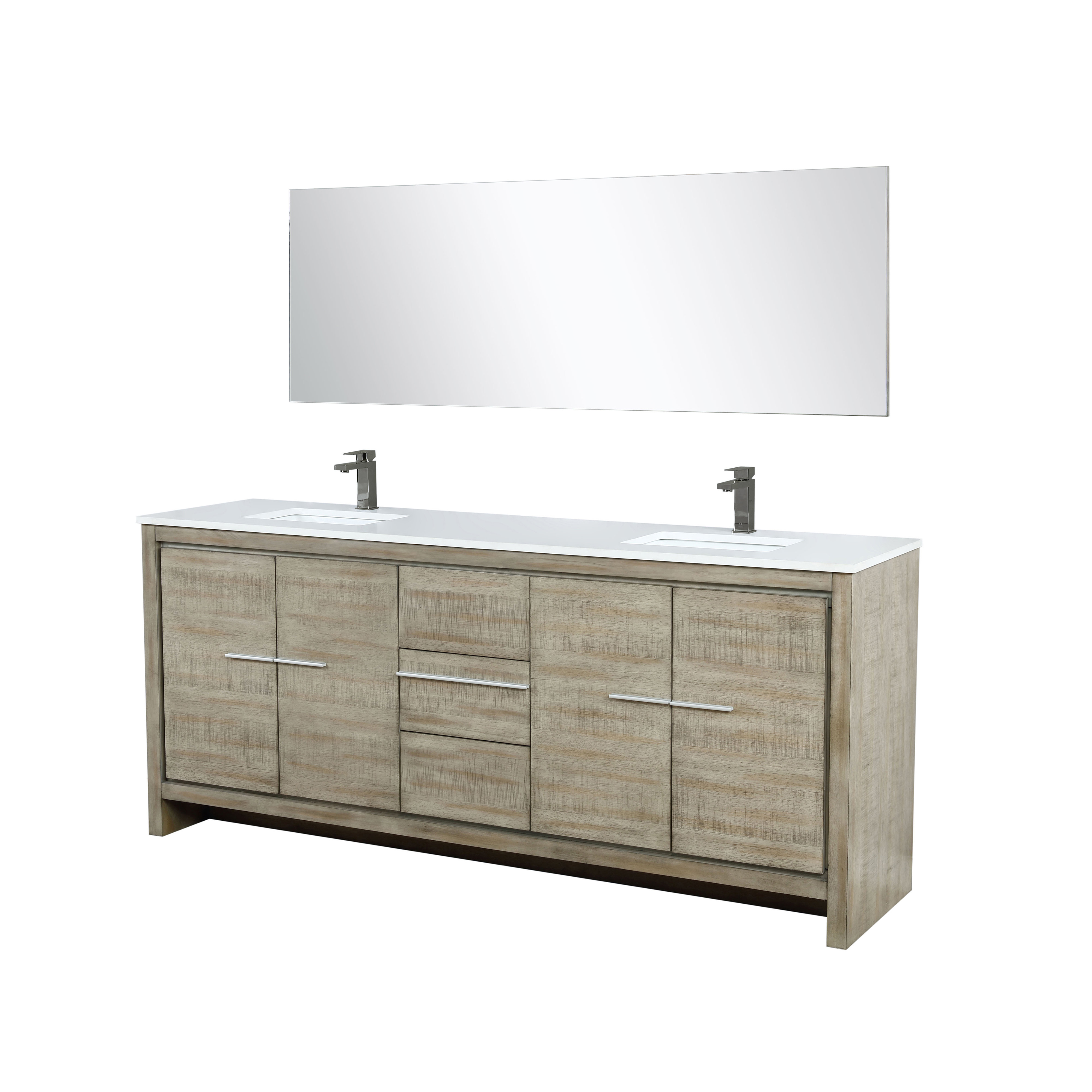 Lexora Lafarre 80'' Free Standing Double Bathroom Vanity with Cultured ...