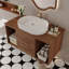 Meuble-lavabo moderne peu encombrant avec lavabo en céramique, armoire en bois, idéal pour les petites salles de bain