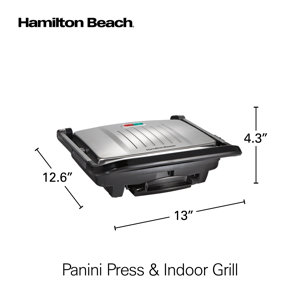 Hamilton Beach® Panini Press & Indoor Grill Nonstick Plates & Reviews ...