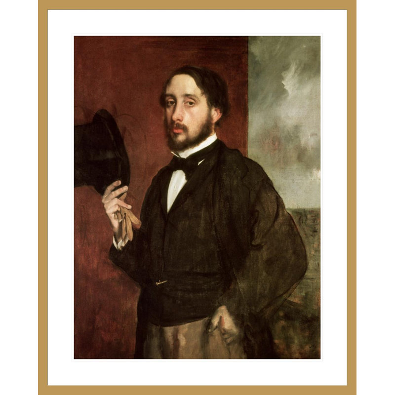 Autoportrait par Edgar Degas - Impression sur toile, H 41,5 po x l 33,43 po