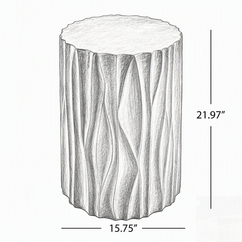 Table d'appoint Wave Wave, H 21,97 po x l 15,75 po x P 15,75 po, Noir