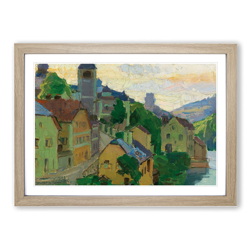Waidhofen an Der Ybbs by Carl Moll - Picture Frame Painting, Oak, 27cm H x 36cm W x 2cm D