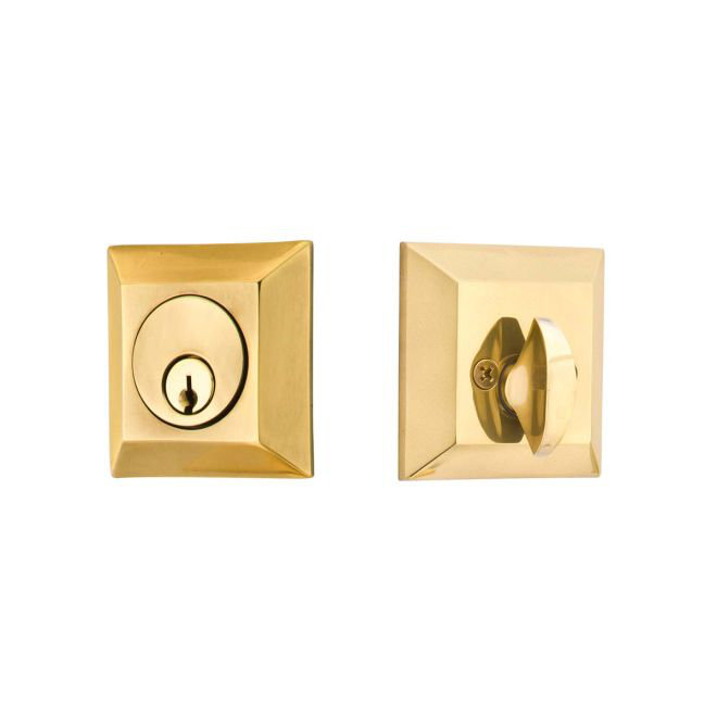 Quincy Single Cylinder Deadbolt For 1-3/8" To 2-1/8" Door Unlacquered Brass Finish