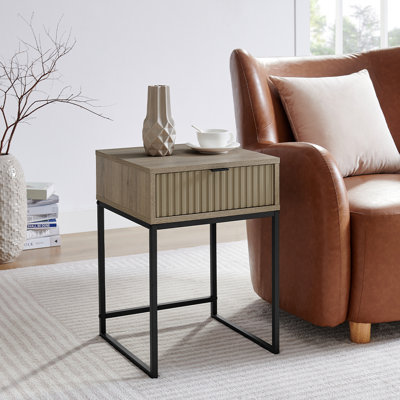 40cm W Metal Bedside Table