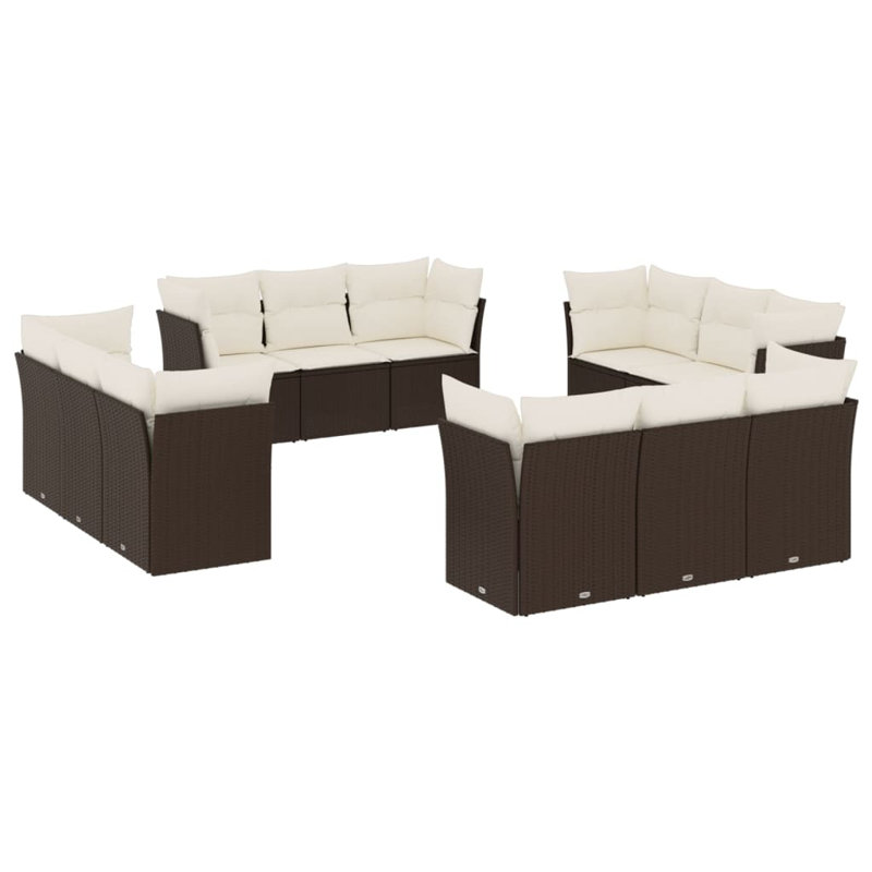  Garden Sofa Set Brown, Cream White, Cream White, Brown