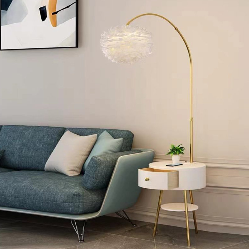 Lampe sur pied arquée 63 po, Blanc