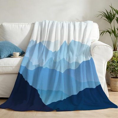 Jeté en flanelle bleue ultra douce