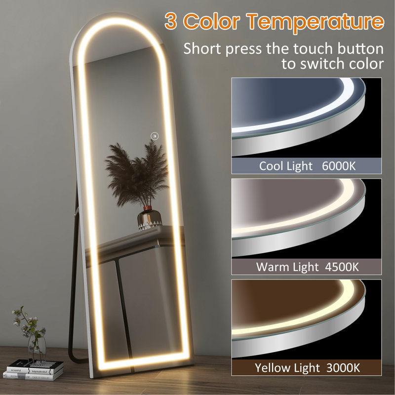 Charming Standing Mirror With Graceful Arch Design And User-Friendly Installation