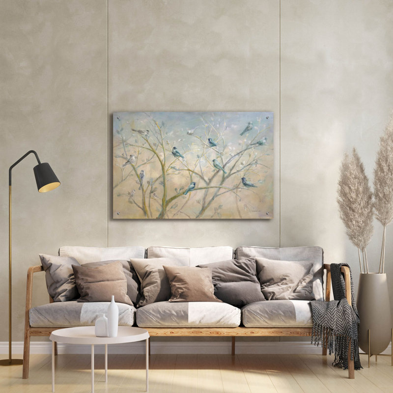 «Spring Gathering» par Danhui Nai, art mural en verre acrylique, H 24 po x l 36 po