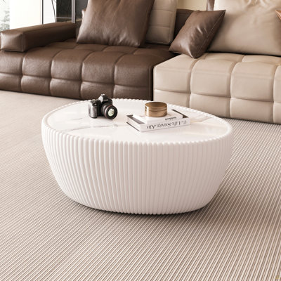 Table basse moderne en polyuréthane fritté clair