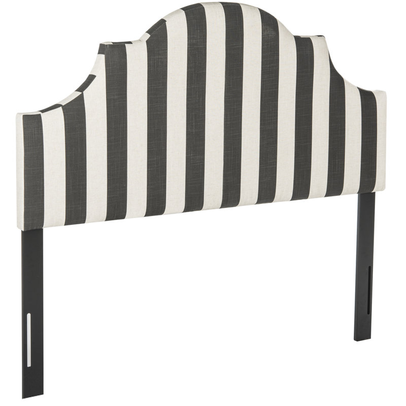 Sinclaire Upholstered Panel Headboard, Full, Black / White