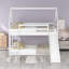 Lit simple superposé avec glissade et échelle, blanc-1038816324