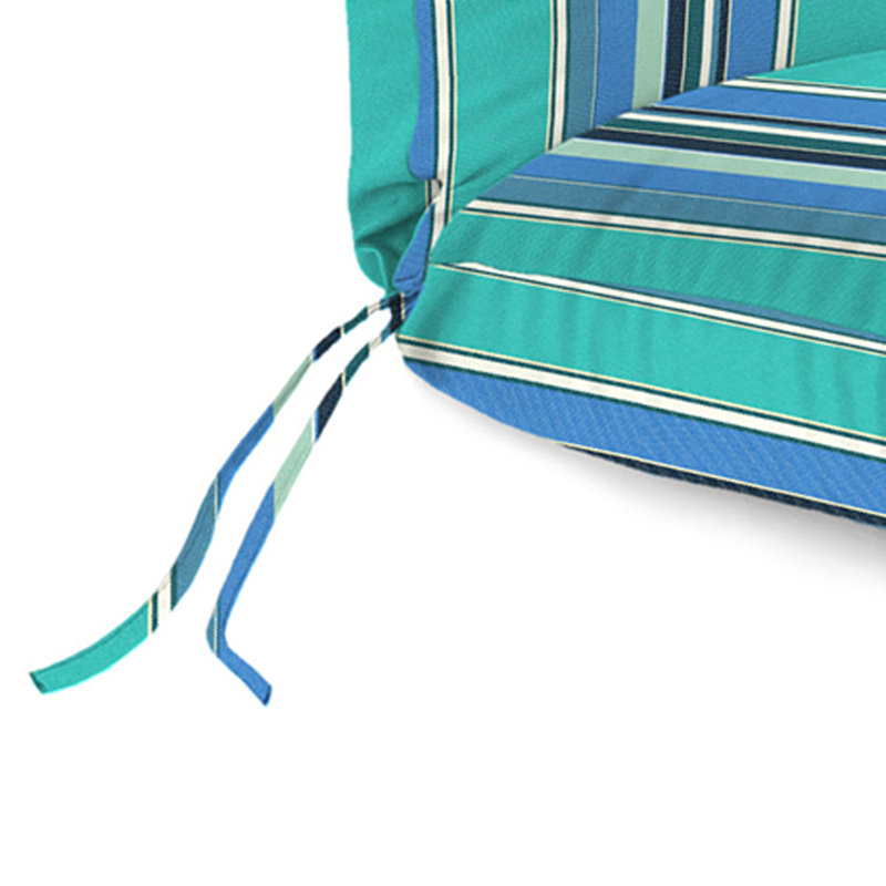 Sunbrella 74" x 22" Outdoor Chaise Lounge Cushion with Ties and Loop, Dolce Oasis Striped