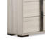 Commode large Hyao, 6 tiroirs avec poignées chromées, placage blanc délavé