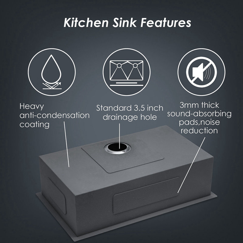 Évier de cuisine encastrable 33 po - 33 po x 19 po x 9 po en acier inoxydable