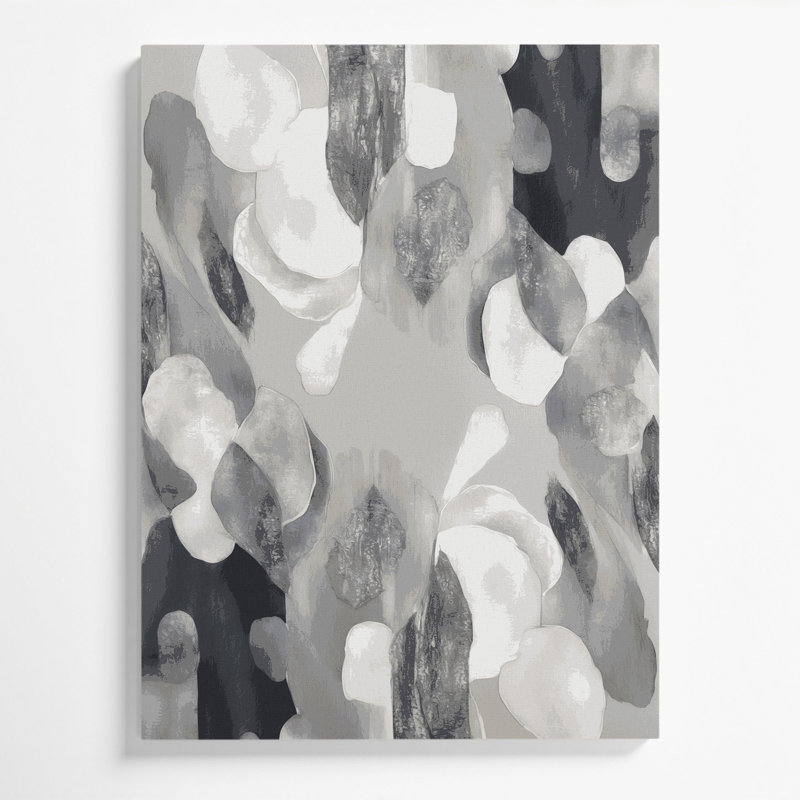 Abstrait aquarelle 64, art mural sur toile grise, H 30 po x l 20 po