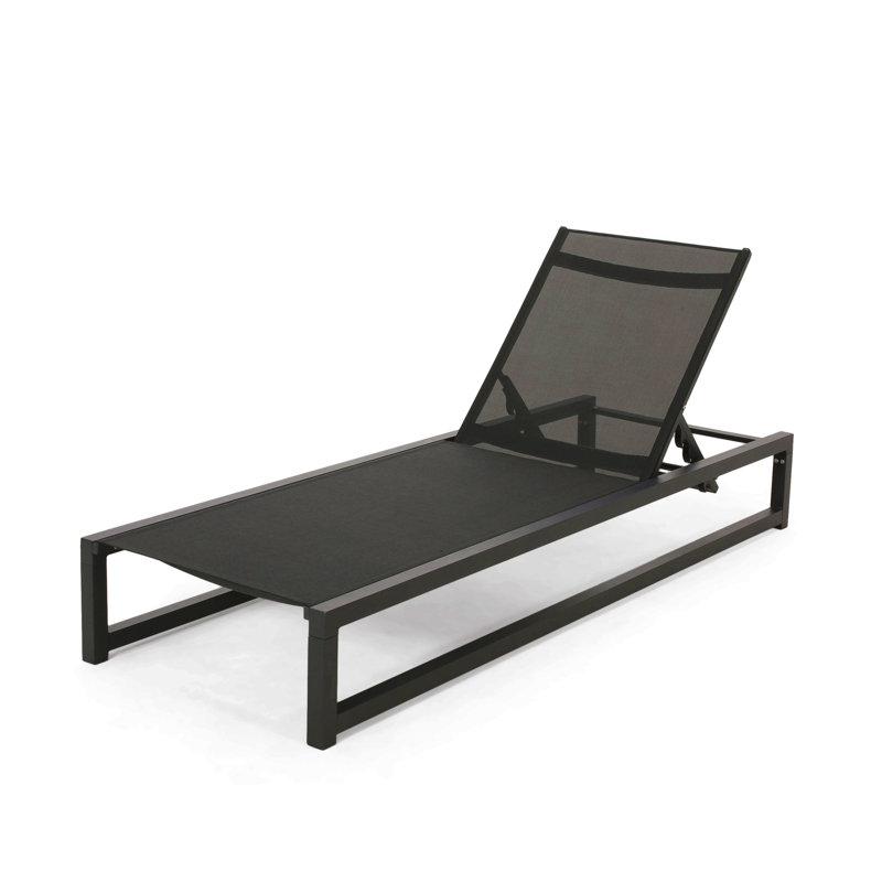 Ensemble de chaise longue réglable réglable, Black, 2