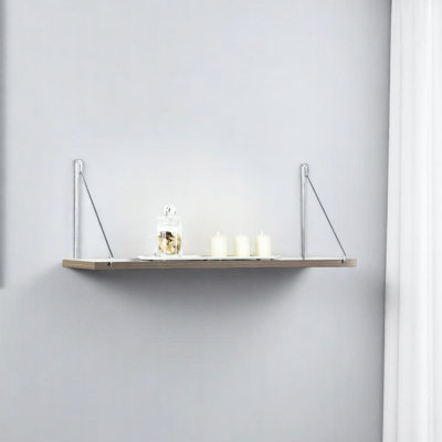 Floating Wall Decor, White - Mounted Shelf With Brackets, Display Small Plants And Decorative Pieces, Simple Design Space Saving Rustic Single In White/, Combine Simplicity Practicality, Decorations,