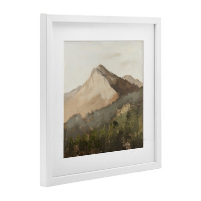 Sierra Mountain Landscape Framed Print Under Glass, design by Petal Prints Design