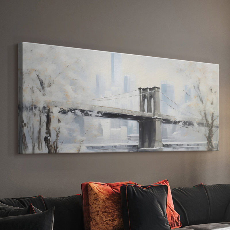 Paysage, série CCLIV, toile tendue avec châssis, prête à être accrochée, H 12 po x l 30 po