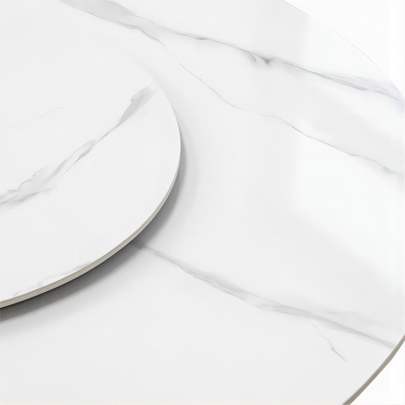 EVYN4103 Glossy Sintered Stone Lazy Susan (Table Not Included), 1.18" H x 31.5" L x 31.5" W