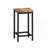 Design Kitchen Dining Table, Pub Table, Long Dining Table Set with 3 Stools, Convenient Hanging Stool Design, Natural+Black