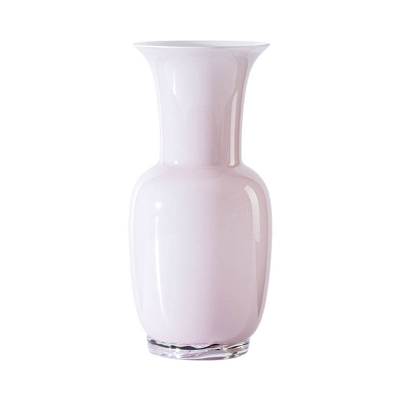 Venini Opalino Vase, 14.17" H x 6.69" W x 6.69" D, Straw Yellow