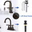 Robinet de meuble-lavabo en bronze huilé - 4 po, poignée rotative à 90 po, pivotement fluide sur 360 °, surface à empreinte digitale